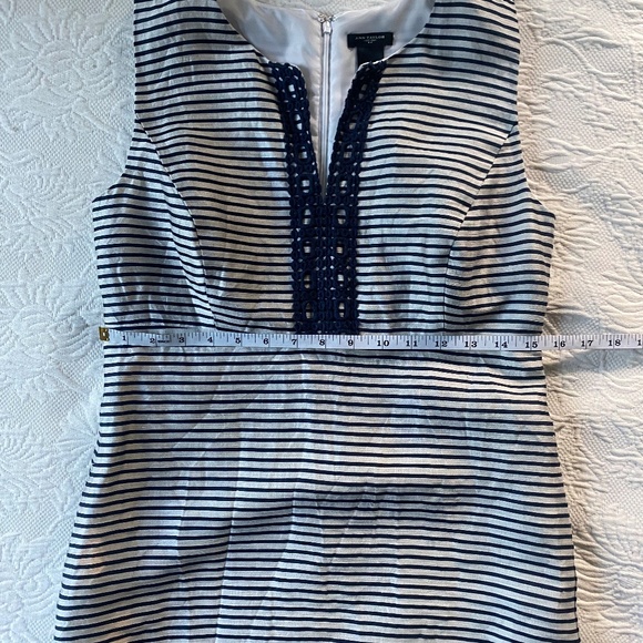Ann Taylor Linen dress, Size 4, Navy Stripe on white - Picture 4 of 8